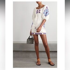 Farm Rio Embroidered and Beaded Sundress (Size XS)